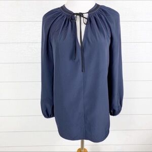 BODEN Women’s 8 Polly Peasant Blouse Bell Sleeve Boho Blue